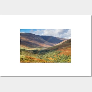 Wide view into Glen Roy in the Highlands of Scotland Posters and Art